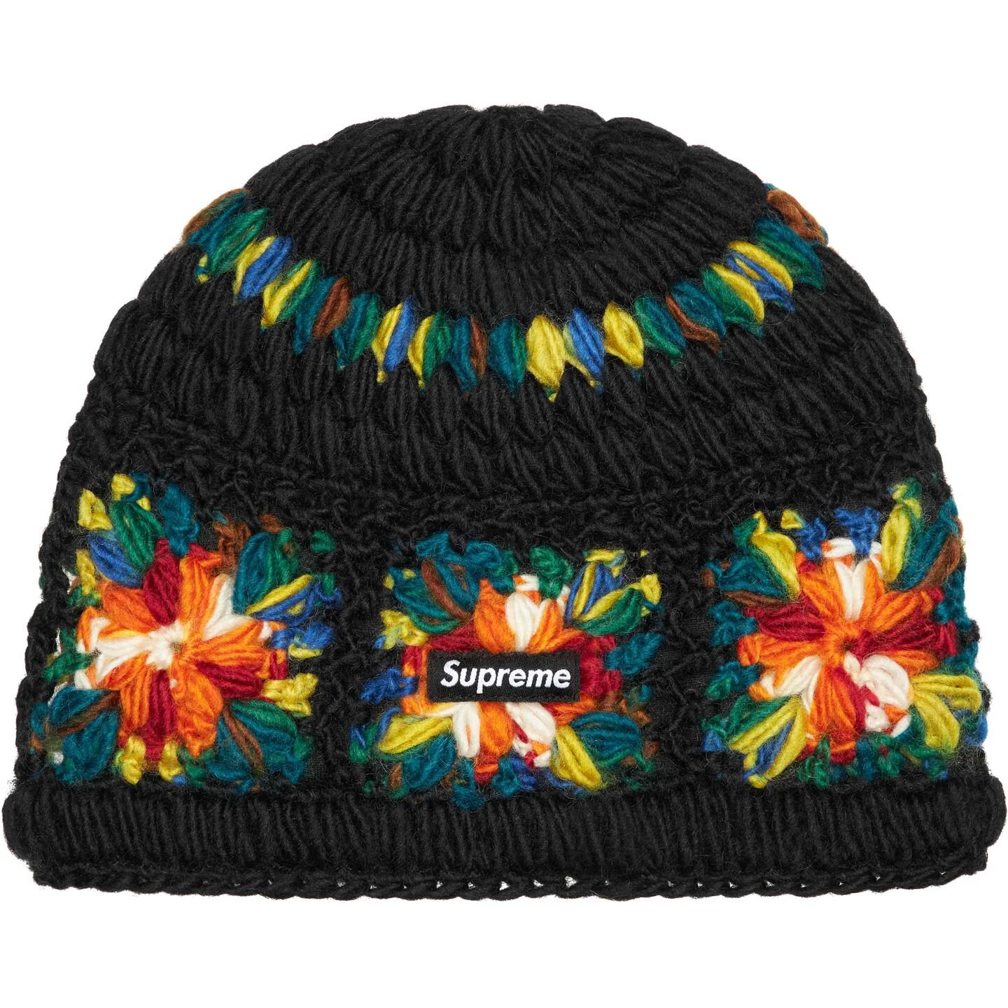 Supreme Crochet Beanie Black One-Size