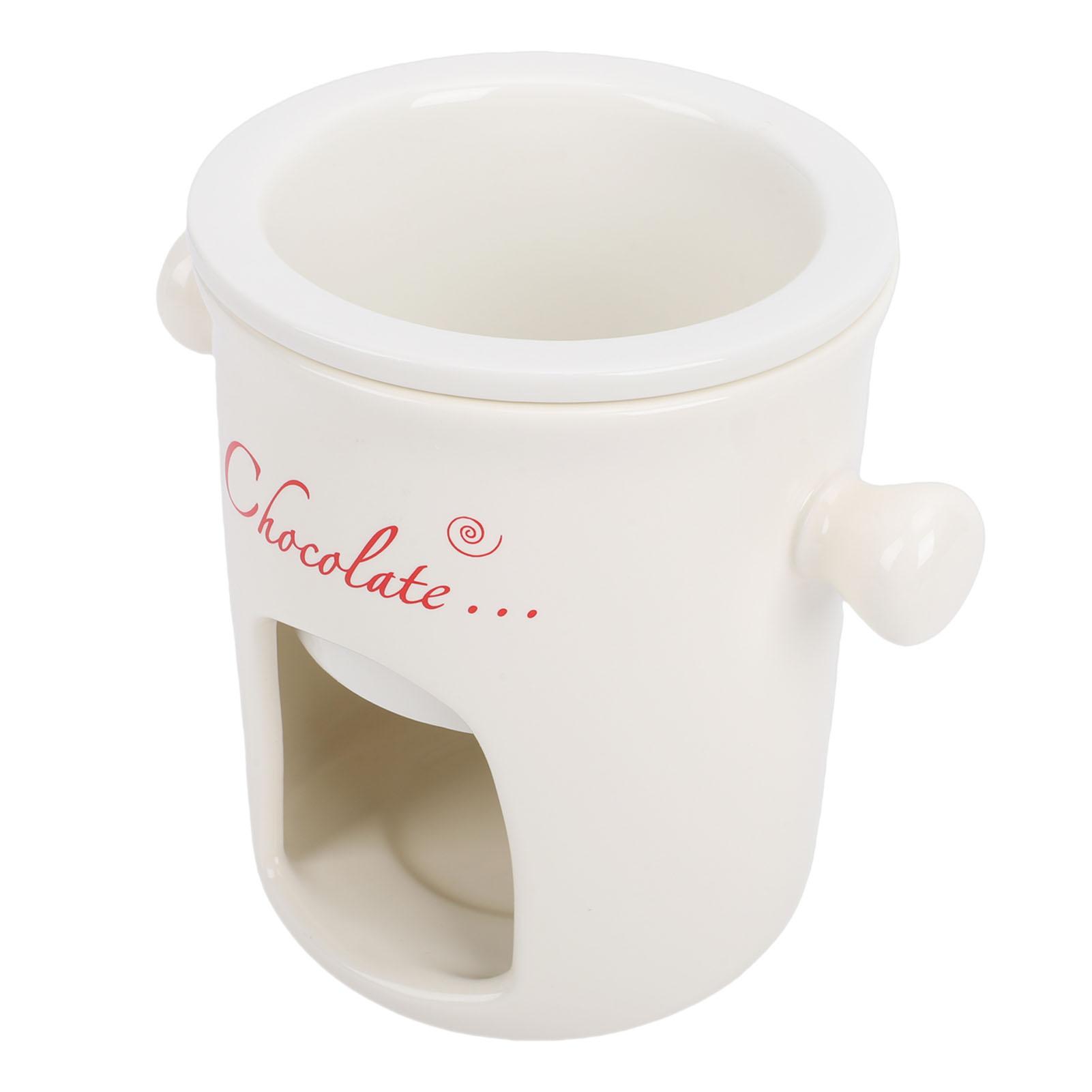 Chocolate Melting Cup Multifunctional Stylish Ceramic Fondue Mug with Fork for Ice Cream Cheese