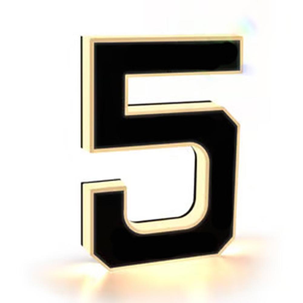 12V Power Illuminated House Number Sign 0-9 A-B Home Wall Decor LED Address Sign House
