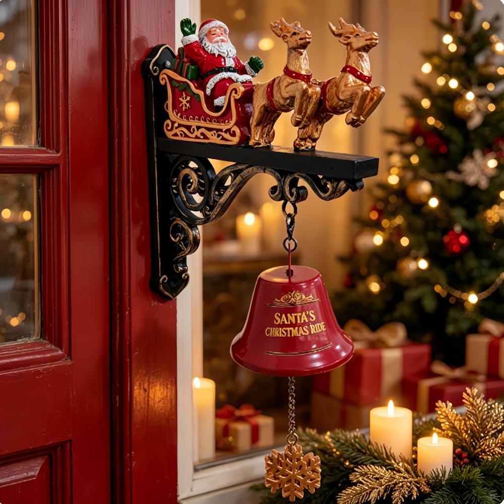 Sounding 3D Wall-mounted Doorbell Vintage Christmas Party Door Hanger  Garden