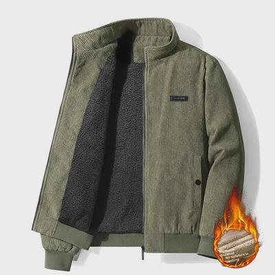 Vestes en velours côtelé slim-fit pour hommes: Style coréen décontracté, Polyvalent, Polaire épaisse pour le printemps/automne