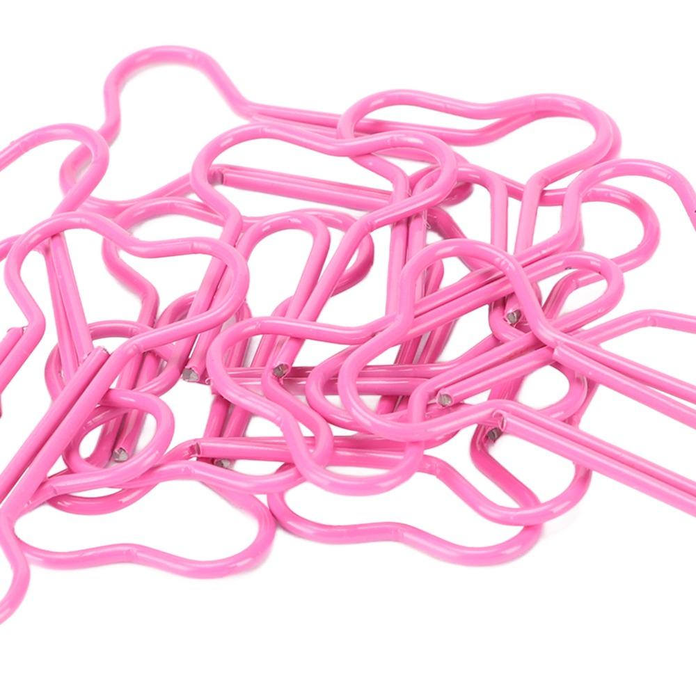 100Pcs Bone Shaped Paper Clips Pink Cute Paper Clips Small Paper Clips  Office
