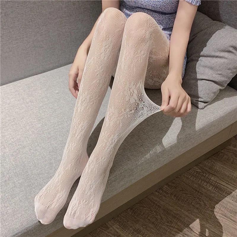 Spring And Autumn Retro American Asymmetrical Pure Desire Wind Hole Mesh Socks Explosive Subculture Personality Millennium Spice Girls Stockings