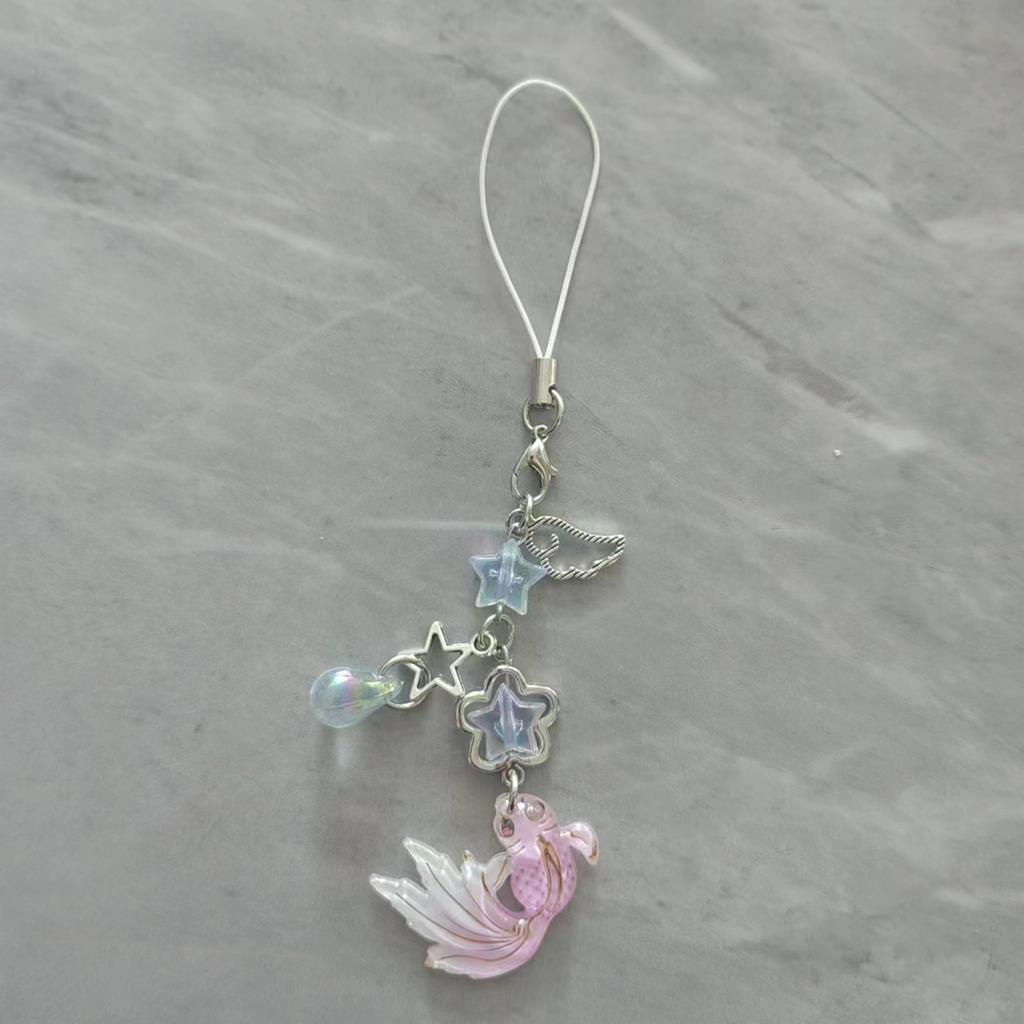 Fashionable Handmade Five Pointed Star Fish Bead Phone Ornament Vibranting Sturdy Acrylics Elegant Color for Adults