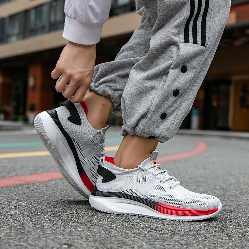 Fashion Mens Cushioning Running Shoes Midsole for Shock Absorption Lightweight Breathable Mesh Sports Sneakers Gym and Walking