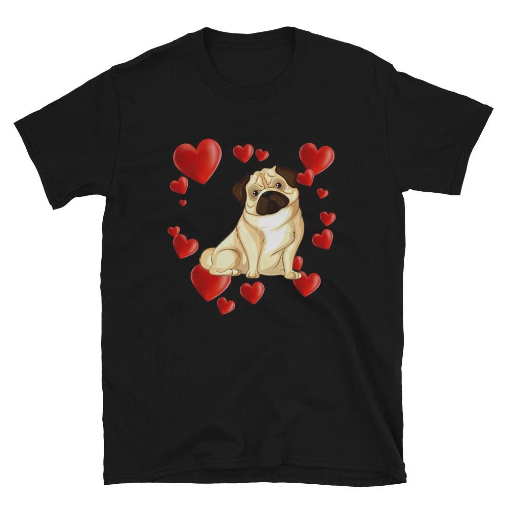 Hearts & Pugs PUG DOG Animal Funny Animal Shirt 4XL