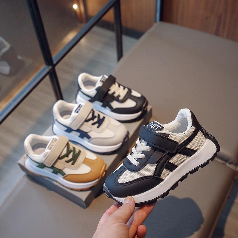 2025 Spring and Autumn New Girls' Children's Sneakers Boys' Soft Bottom Mesh Breathable Running Shoes Children's Medium and Older Children's Shoes