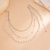 Clip On Waist Chain Accessory with Layered Pearls Look Draped Chains, Decorative Outfit Accent for Party and Festival Wear