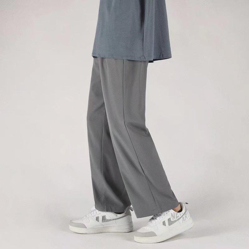 Men's Summer Loose-Fit Ice Silk Wide-Leg Pants: Lightweight, Trendy, Casual Sportswear