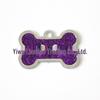 HC535 10-Color Glitter Dog Bone Metal Pet Tag Pendant