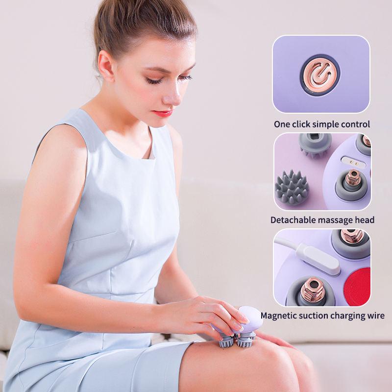 Electric Head Massager with Red Light Therapy Deep Tissue Kneading Vibrating Device for Shoulder Neck And Body Scalp Relaxation