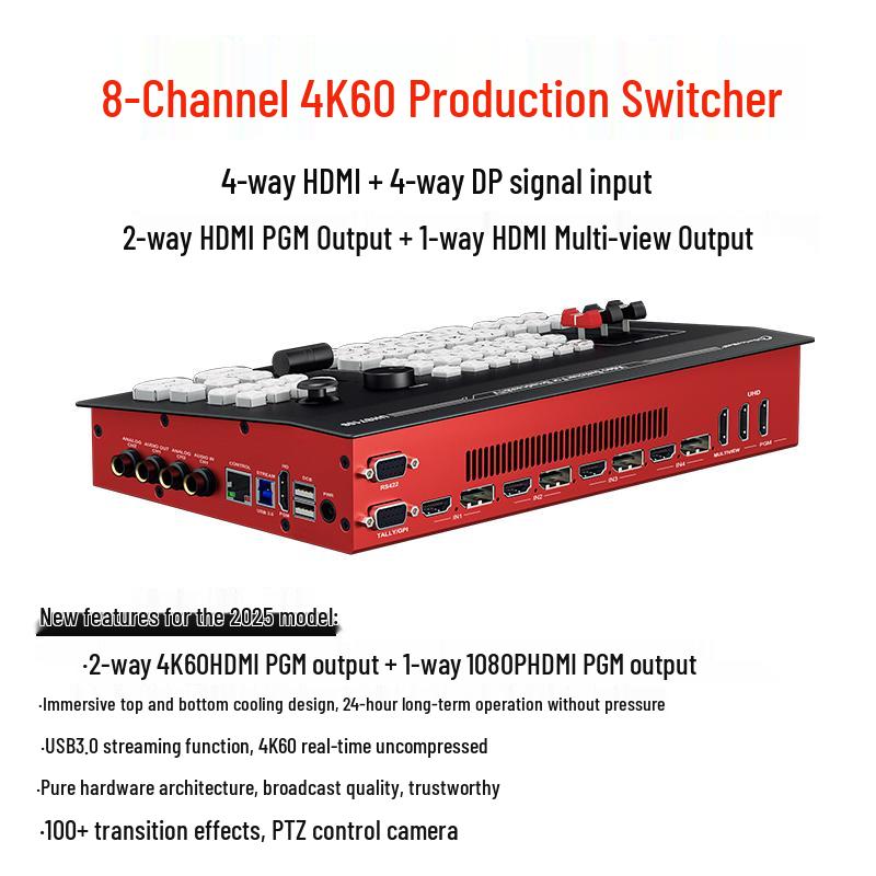 DeviceWell UHS7108 8-Channel 4K60 Broadcast Switcher