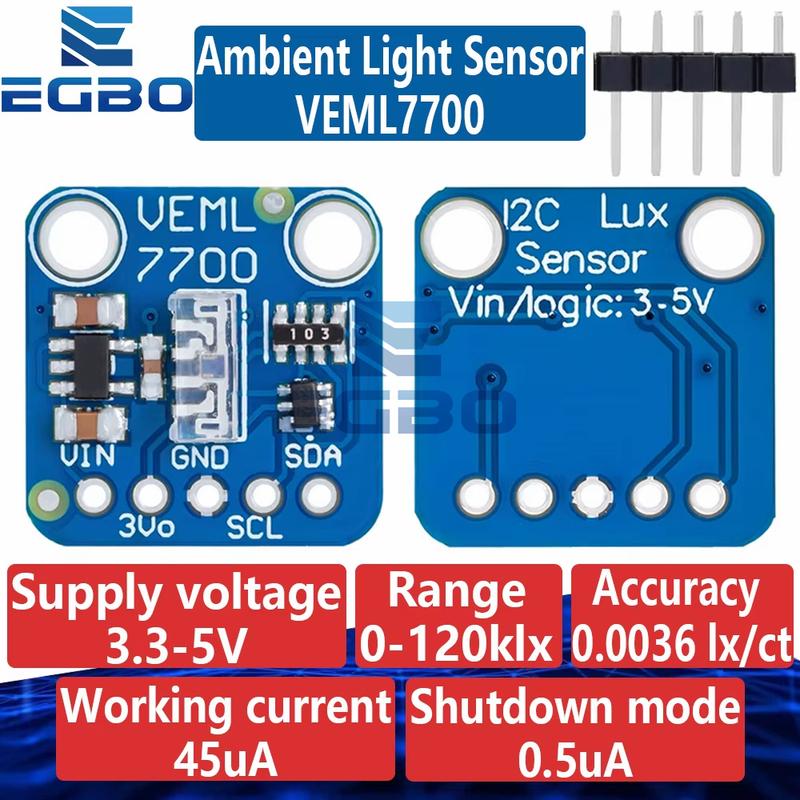 1~10PCS VEML7700 Ambient Light Sensor Module 120k Lux Light measuring Sensor Board I2C IIC Interface for Arduino Raspberry Pi