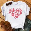 Butterfly Heart Printed T Shirt New Unisex Black T Shirt Harajuku Cute Graphic Tee Shirt Ladies Casual Female Tops Tee