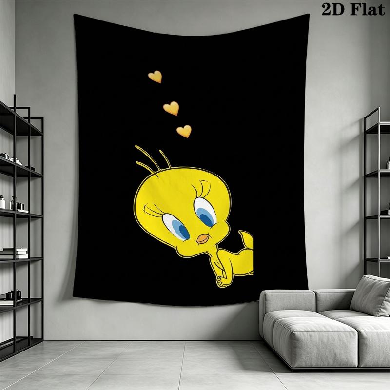 Tweety Bird Wall Tapestry Aesthetic Wall Hanging Printed Fabric Blanket Decorative Tapestries for Bedroom Living Room Home Decor