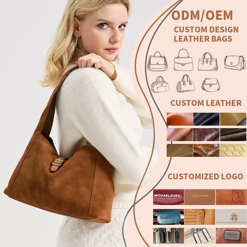 New Winter Women's Natural Suede Leather Bags Female Soft Cowhide Durable Crossbody Shoulder Bag Ladies Fashi Commute Handbags