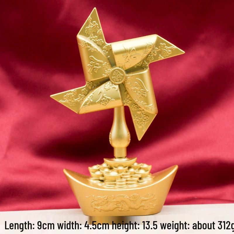 Brass Six-Sided Rotating Fortune Spinner Decompression Ornament