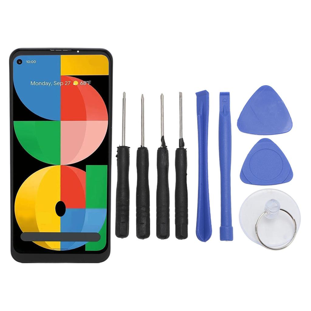 Telefoon Vervangingsscherm AMOLED Telefoon Display Touchscreen Assembly met Vingerafdruk en Reparatiegereedschap voor Pixel 5A 5G