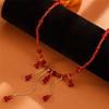 Blood Drop Shape Necklace Crystal Fringe Necklace Unique Pendant Necklace Suitable for Cosplay Party and Halloween Event