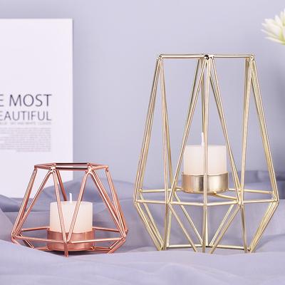 Wrought Iron Geometric Candle Holders Home Decoration Metal Crafts