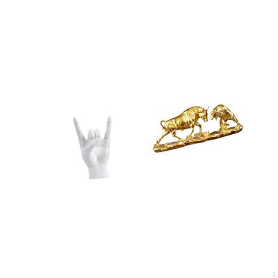Rock Hand Gesture Statue Bull Figurine Sign Crafts Feng Shui Bear And Creative