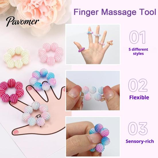 Finger Massage Tool 5 Pcs Spiky Sensory Rings for Adults, Acupressure Fidget Rings, Ring Set Calming Massager Stress Anxiety Relief, Office