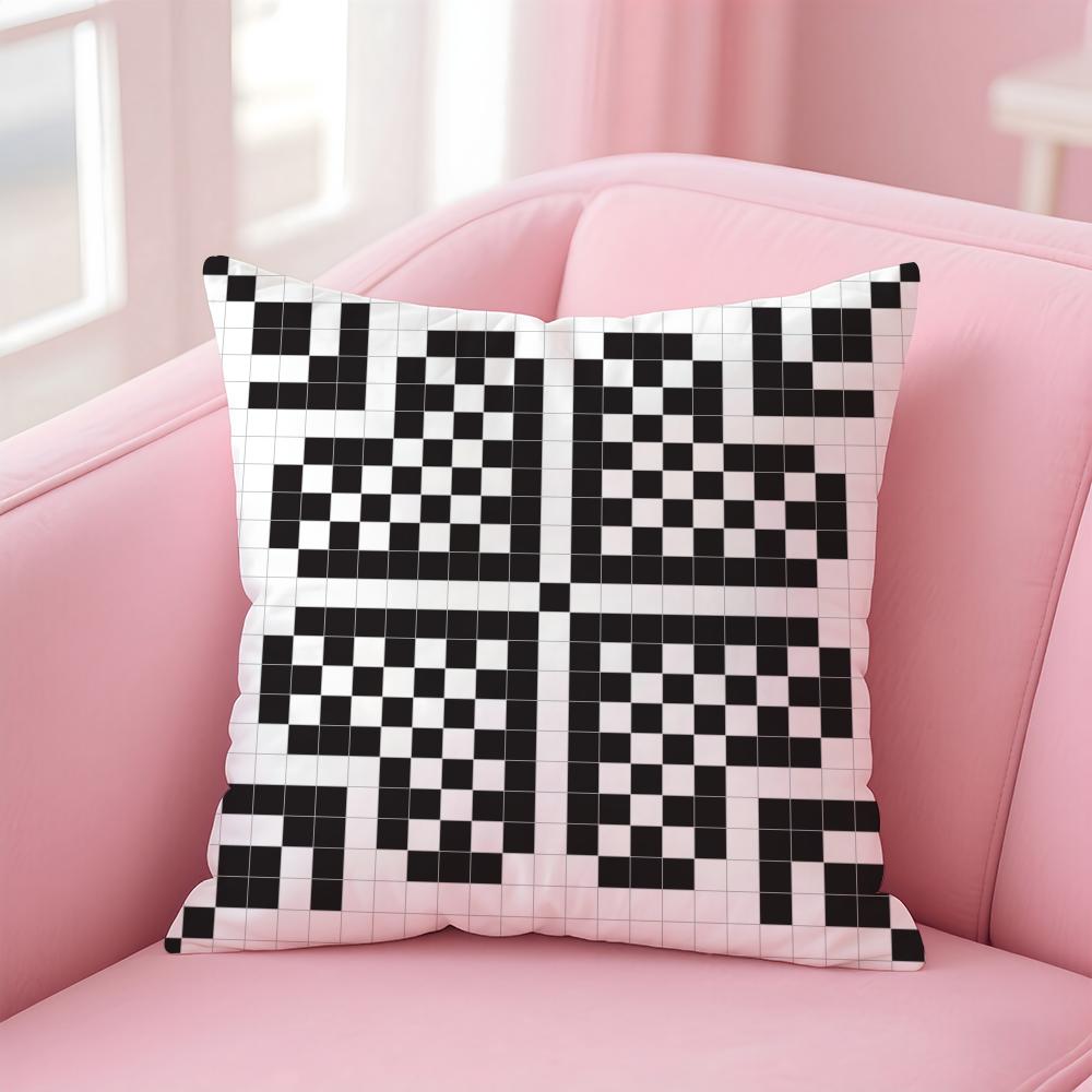 Pixel art print texture Cushion Cover Pillow Case Soft Friendly Fabric  Concealed Zipper