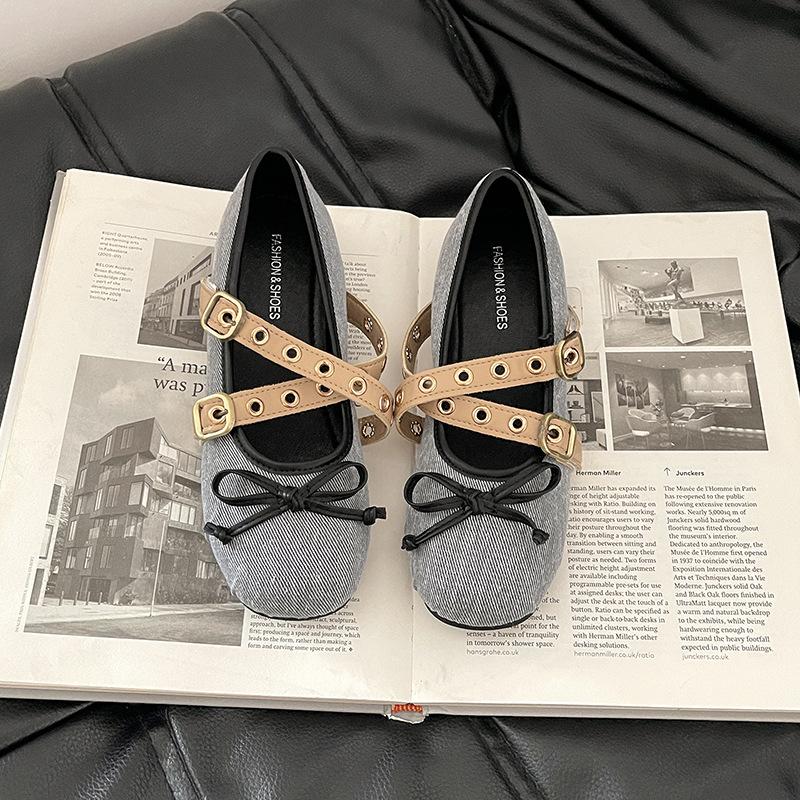 Retro cross metal buckle bar shoes, rare shoes, women's summer fashion versatile design sense, inner height increase with skirt shoes