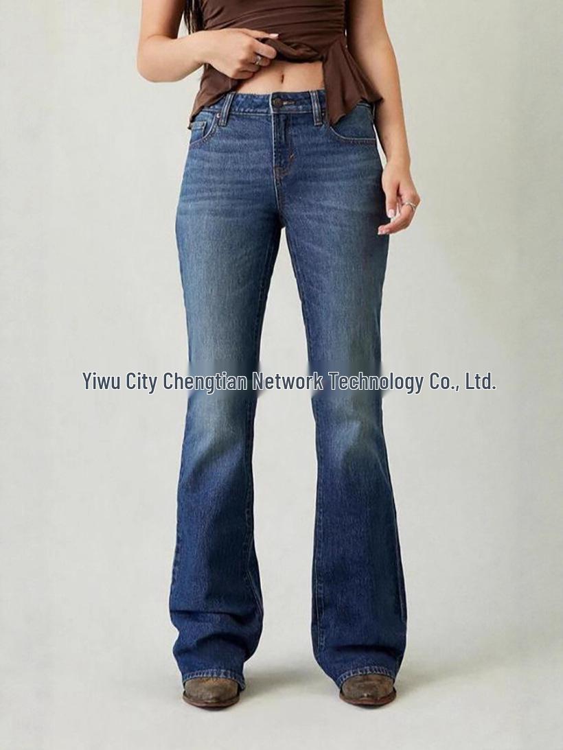 Retro Low-Waist Bootcut Flare Jeans for Women M