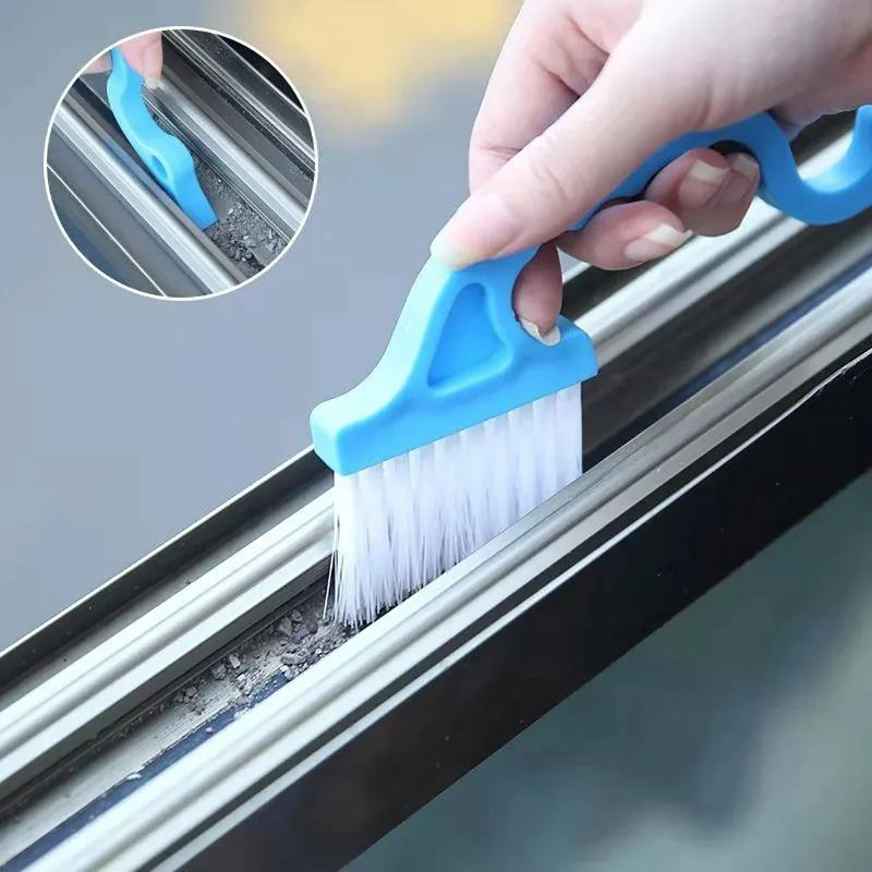 1Pcs Household Kitchen Bathroom Cleaning with Scraper Integrated Window Slot Cleaning Brush Air Conditioning Louver Brush Keyboard Brush