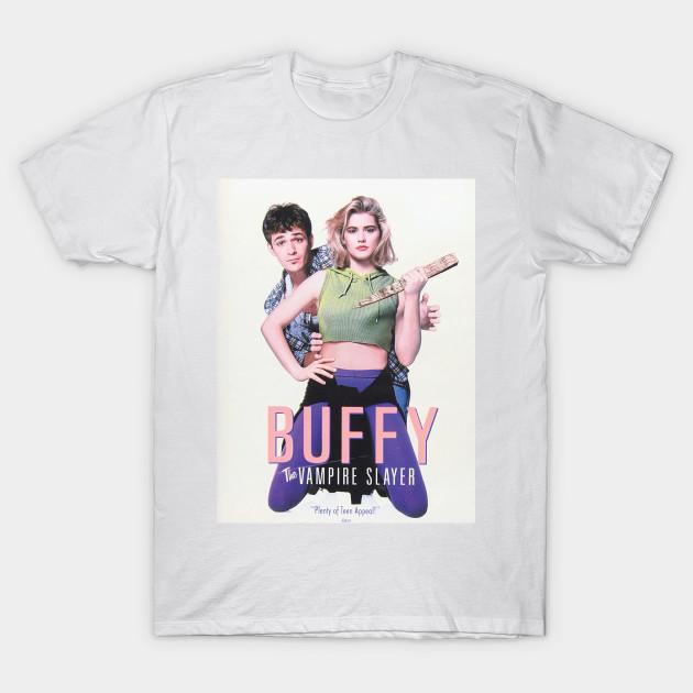 

Men Black Print T-shirt Buffy The Vampire Slayer - From Original Movie Poster 1992 No-Cut Transfer Paper Print Cotton Tshirt 4XL білий