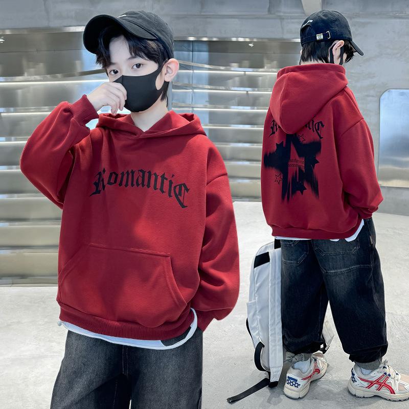 Sudadera con Capucha de Moda Infantil Otoño Niños Casual Sudadera con Estrella de Cinco Puntas