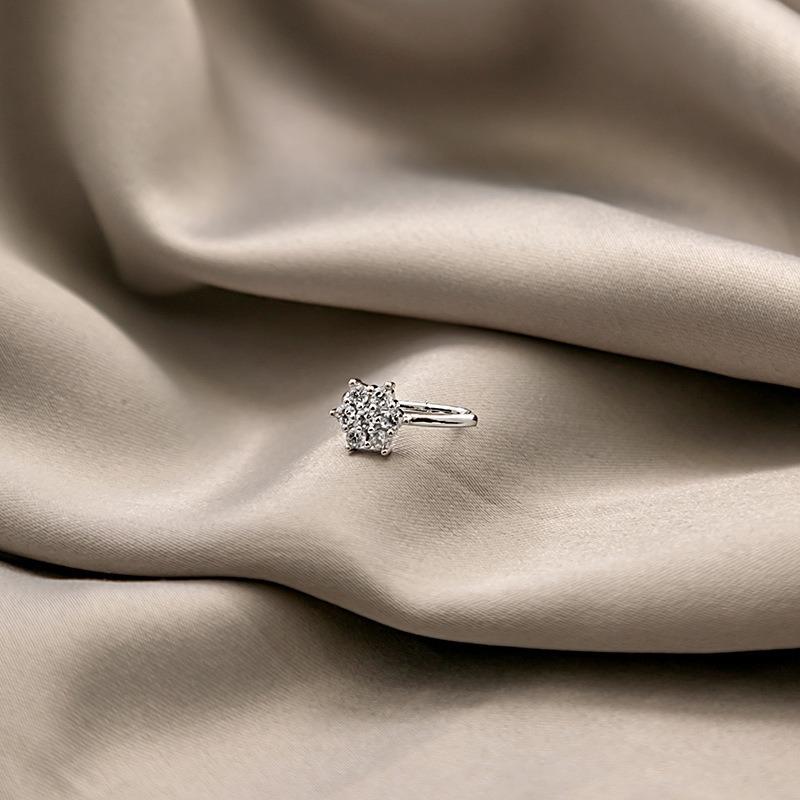 Perforated U-shaped Nose Clip Retro and Cold Style Bow Accessory Moon Octagonal Star Diamond-encrusted Nose Decoration
