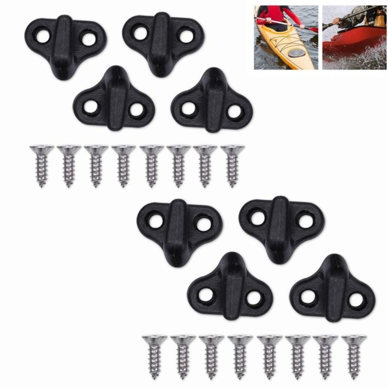 Nylons Bungee Hook Replacement with Flathead Screws for Kayak Canoes Boats Kayak Lashing Hook, Double Hole J Shape Hook