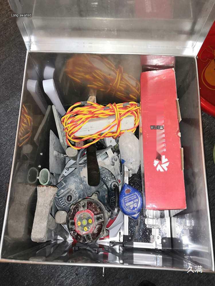 White Tinplate Tool Box with Lock - Large Stainless Steel Storage Cabinet