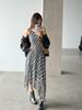 Wang Qizhi Retro Plaid A-line Summer Dress with Strappy Irregular Hem - WQ201