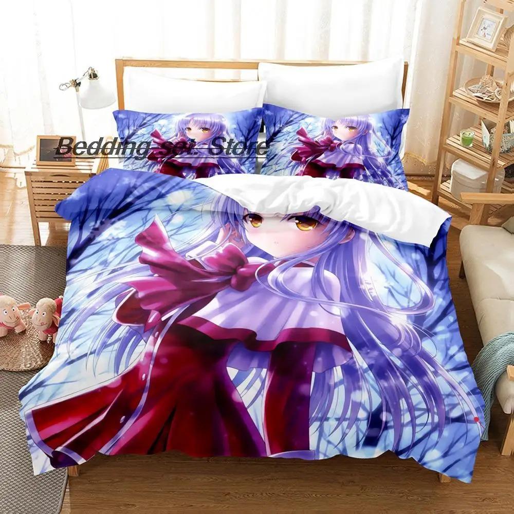 Angel Beats Bedding Set Single Twin Full Queen King Size Bed Set Aldult Kid Bedroom Duvetcover Sets Anime Bed Sheet Set
