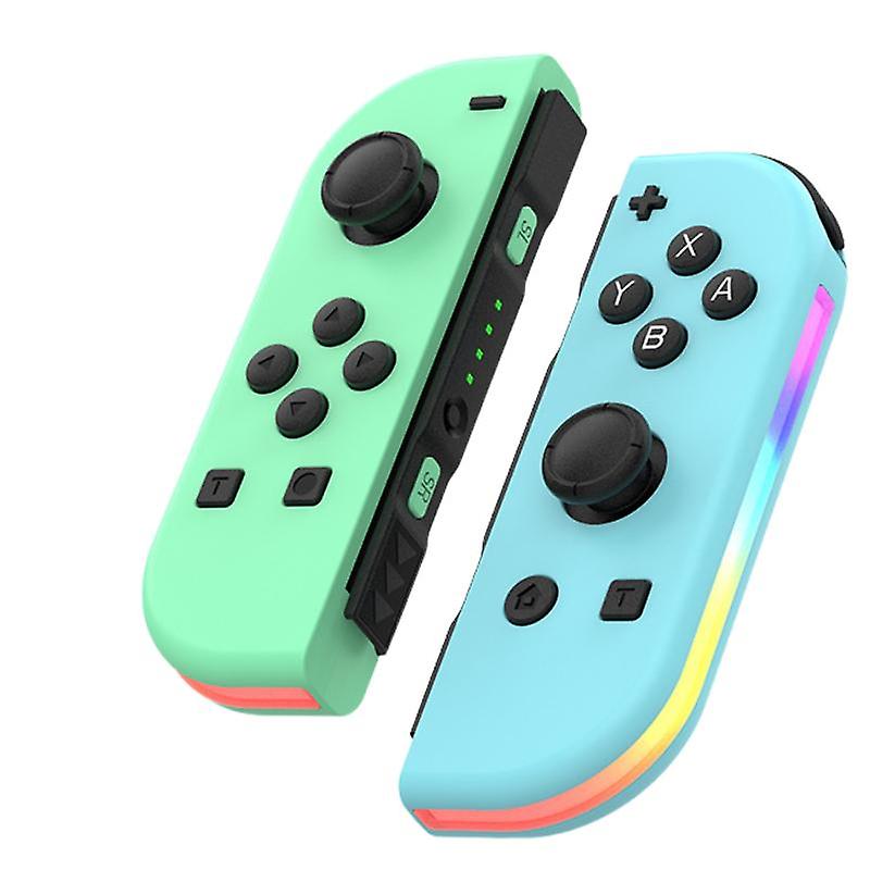 

Контроллеры для Nintendo Switch, замена контроллера переключателя со светодиодом RGB, регулируемым турбонаддувом и вибрацией, зеленый/синий