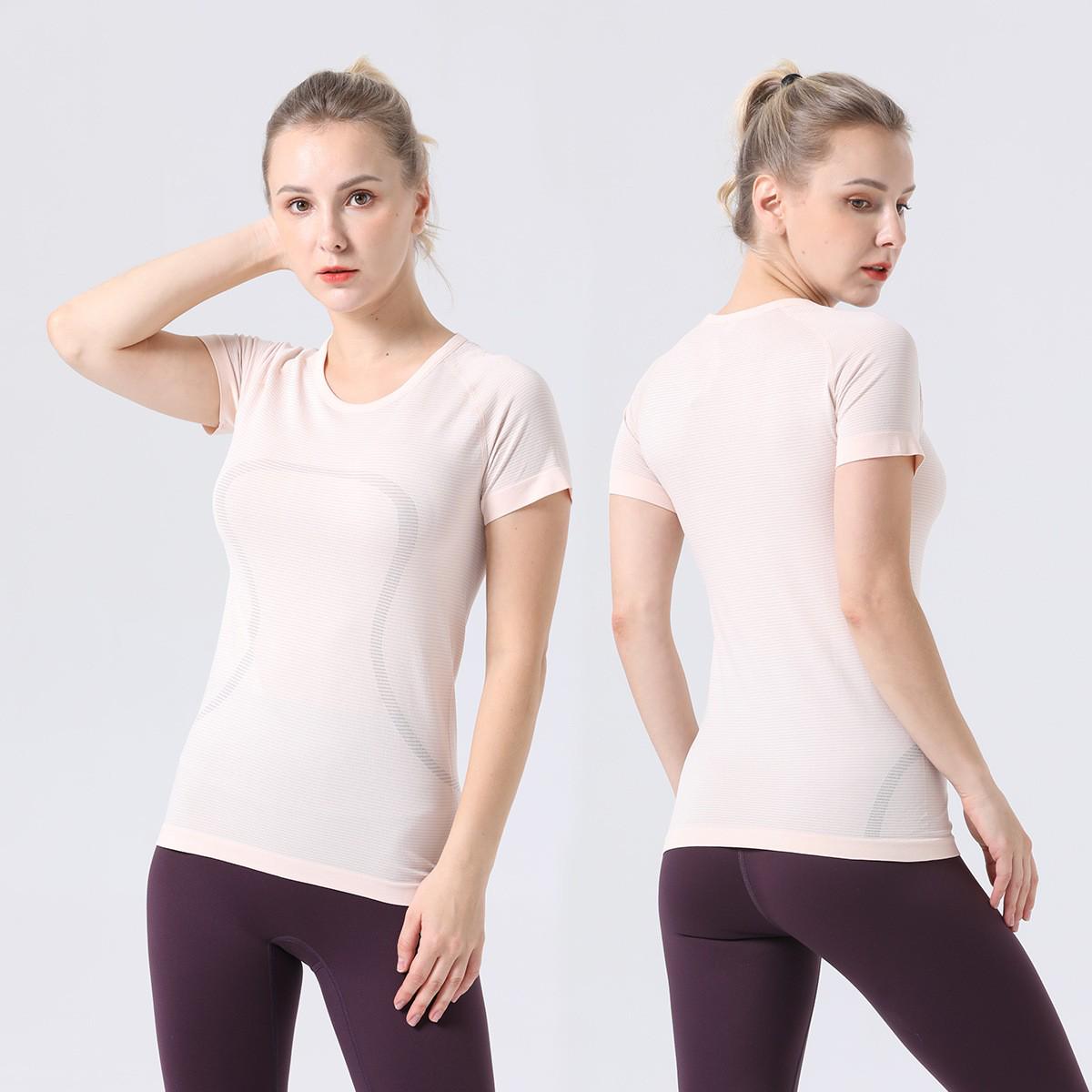 

Женская футболка с коротким рукавом и круглым вырезом SWIFT SPEED для фитнеса - Приталенный крой, Дышащий топ для йоги и бега S