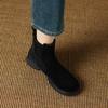 2025 Winter/Autumn Chelsea Boots Genuine Leather Shoes for Women Retro Boots Round Toe Ankle Boots British Style Women Shoes