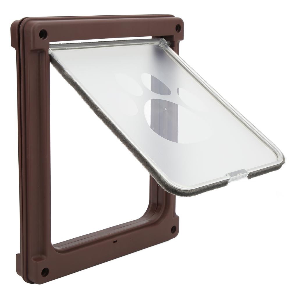 Ușă pentru animale de companie din plastic cu închidere automată, cu blocare, impermeabilă, ușă pentru pisici de interior exterior pentru lemn