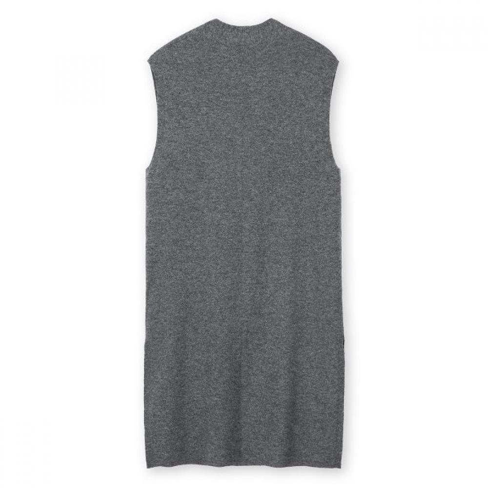Furina Olive Cashmere Wool Long Vest