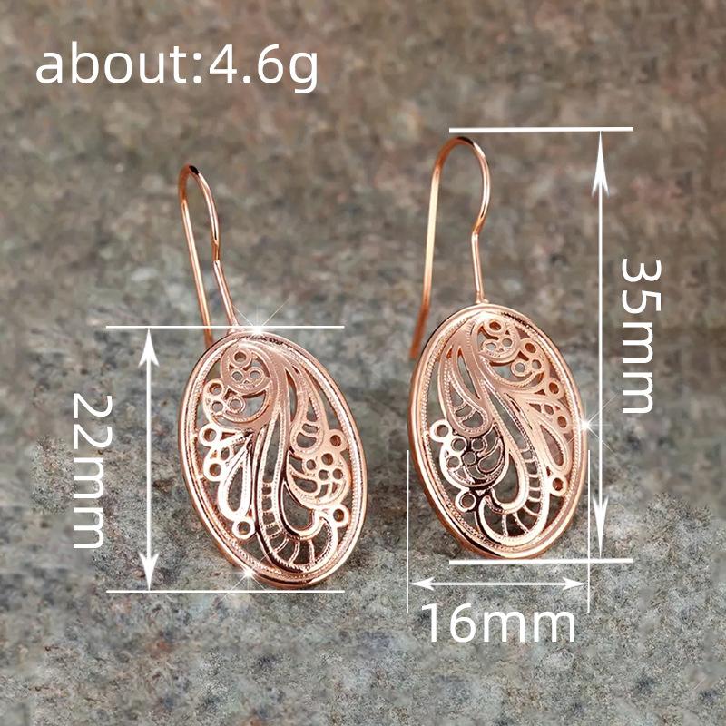 Creative geometric earrings, stylish high-end hollow carved ear hooks, exquisite and elegant versatile earrings