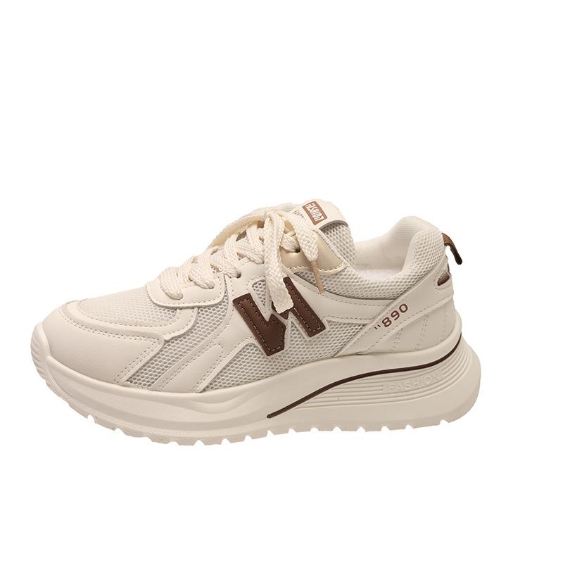 Forrest Gump shoes women's new autumn light sports dad shoes leather surface soft sole not tired feet white shoes super fire