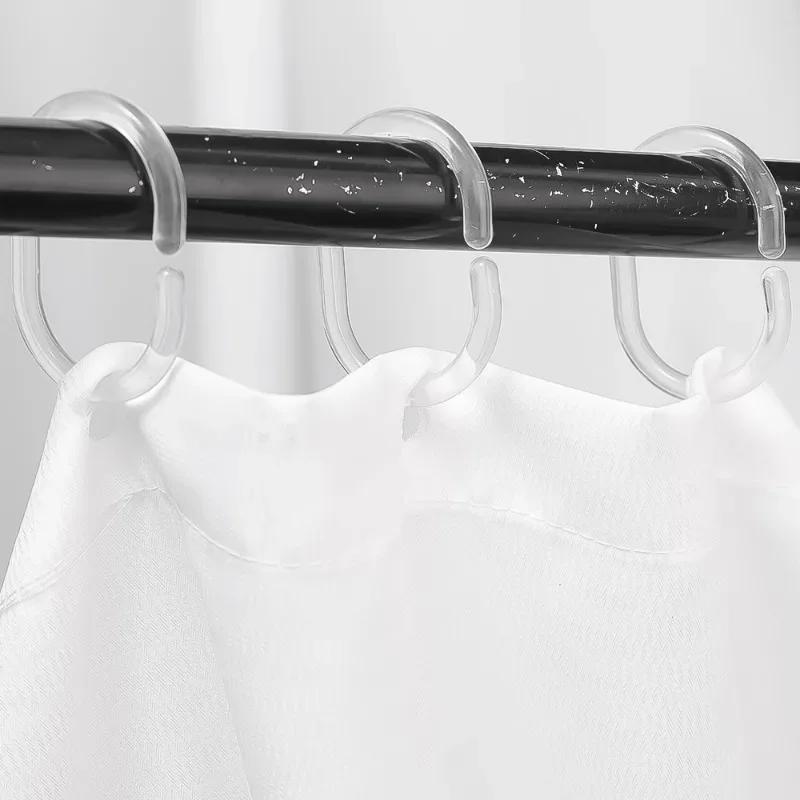 Transparent Shower Curtain Ring C Type Shower Curtain Hook Hanger Ring Reusable Bathroom Curtain Hooks Clip Bathroom Accessories