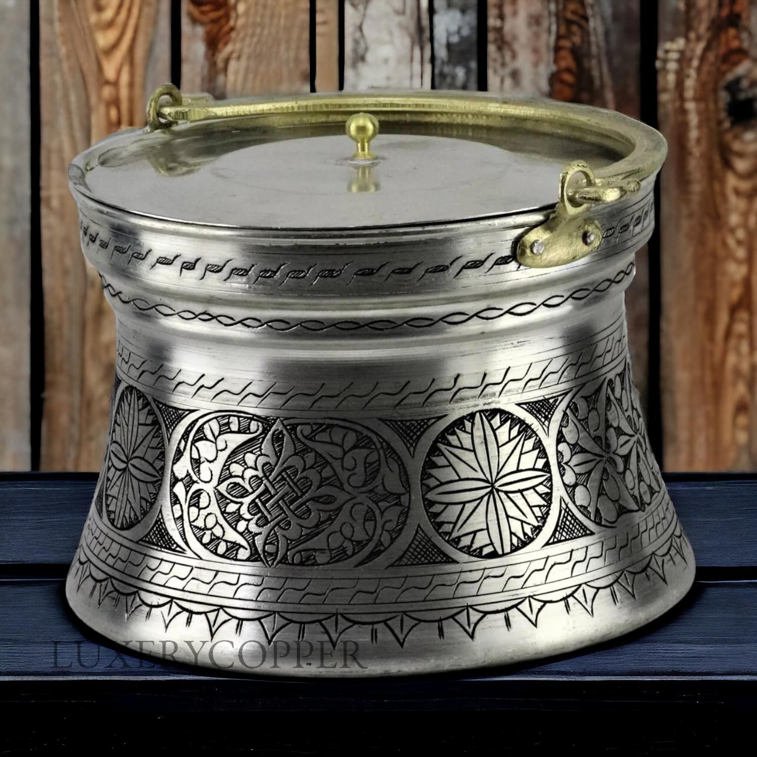 

Йогуртовый медный бакрак с вышивкой Antique Pewter 5 л