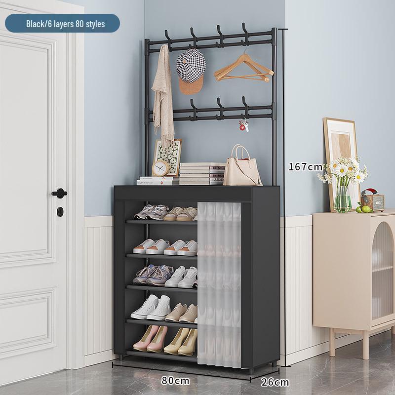 Multi-layer Dustproof Shoe & Hat Rack: Floor-standing Coat Rack & Storage Shelf for Living Room or Entryway
