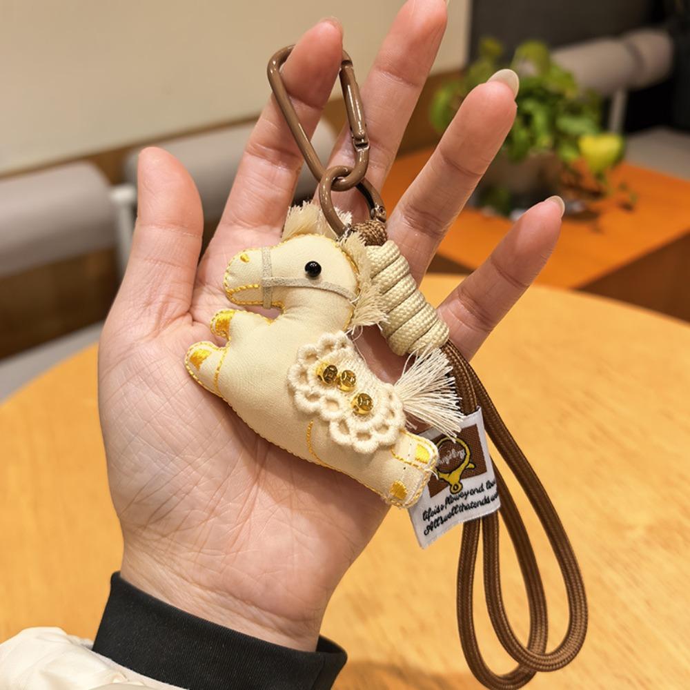 Chinese Style Pony Keychain Cartoon Stuffed Animal Keyring Kawaii Pony Pendant  Car Decoration