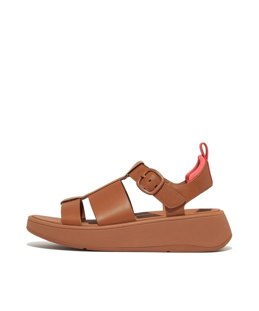 Fitflop Women'S F-Mode Leather Platform Fisherman Sandals Light Tan/Rosy Coral (Ft64K2S06A)