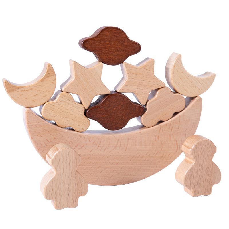 Themed Space Wooden Cognitive Domino Blocks For Children Learning Activities